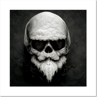 Christmas Santa Claus skull Posters and Art